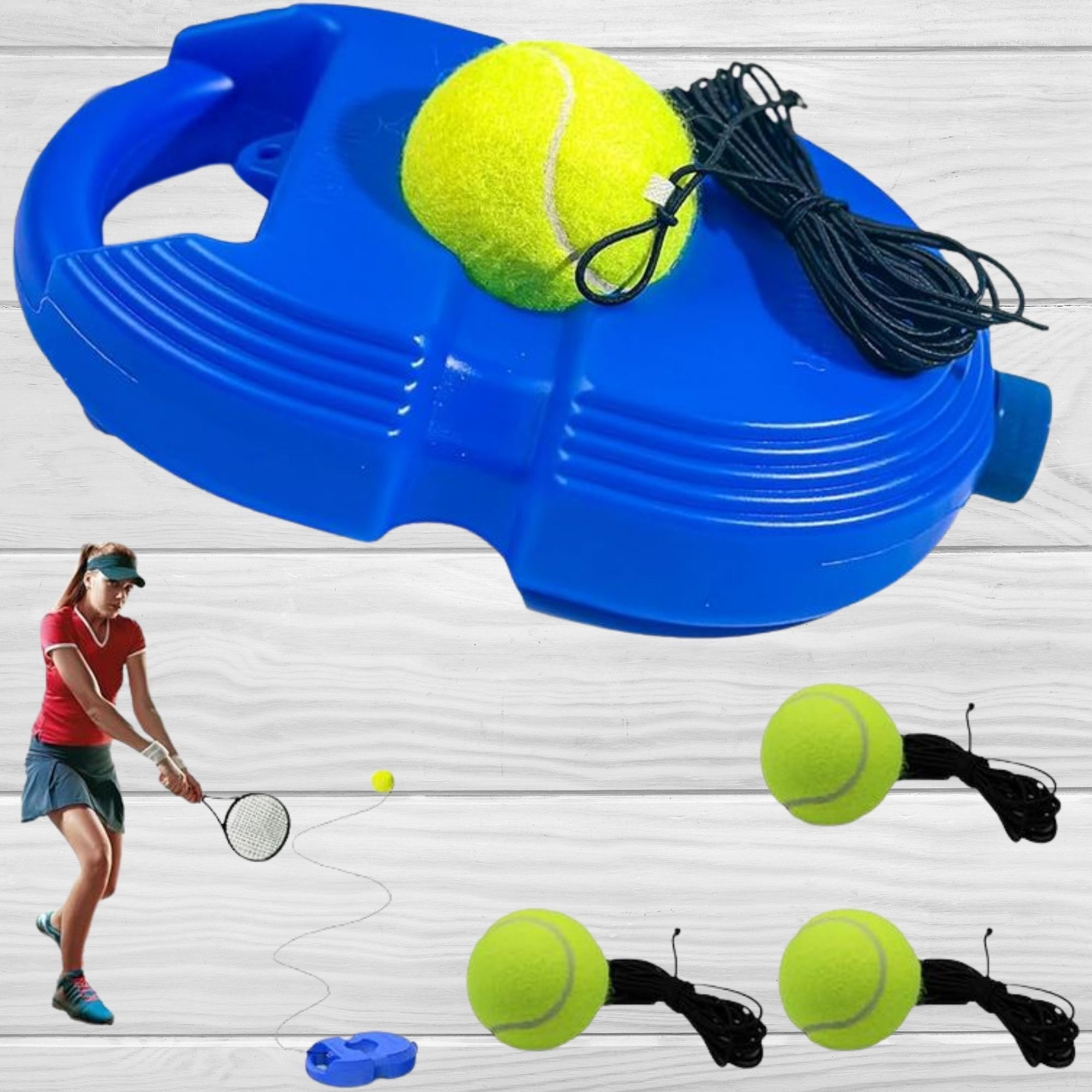 khodal 81 Tennis Rebounce Ball game with String, solo Tennis Trainer Set Cricket Training Ball-picture-24