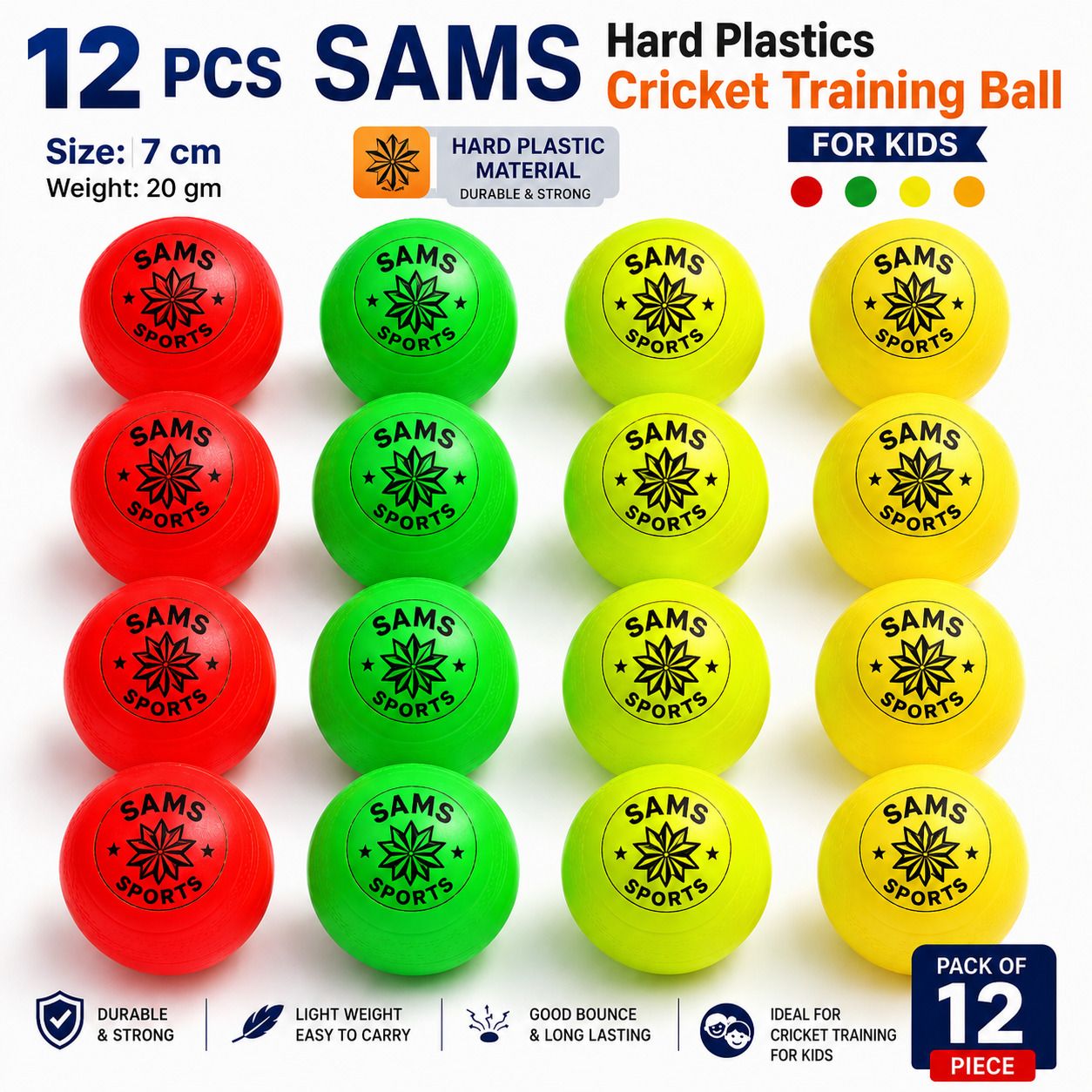 Hard Plastic Cricket Hockey Training Ball Size 7 cm Waight 20 gm Pool Ball-image-0