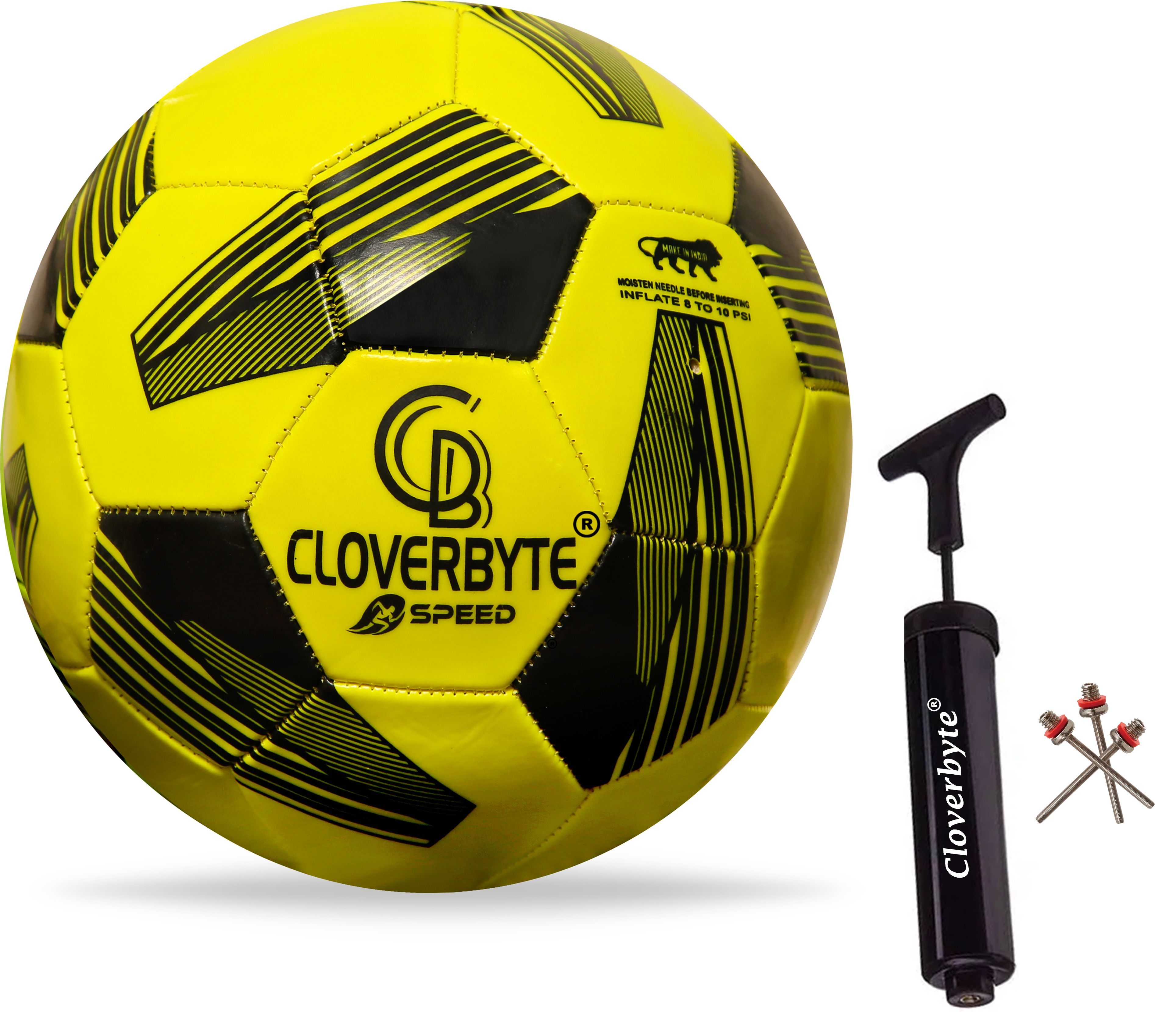 Speed Sports Edition Yellow Combo PVC Football With Pump And Pins Football - Size: 5-image-2