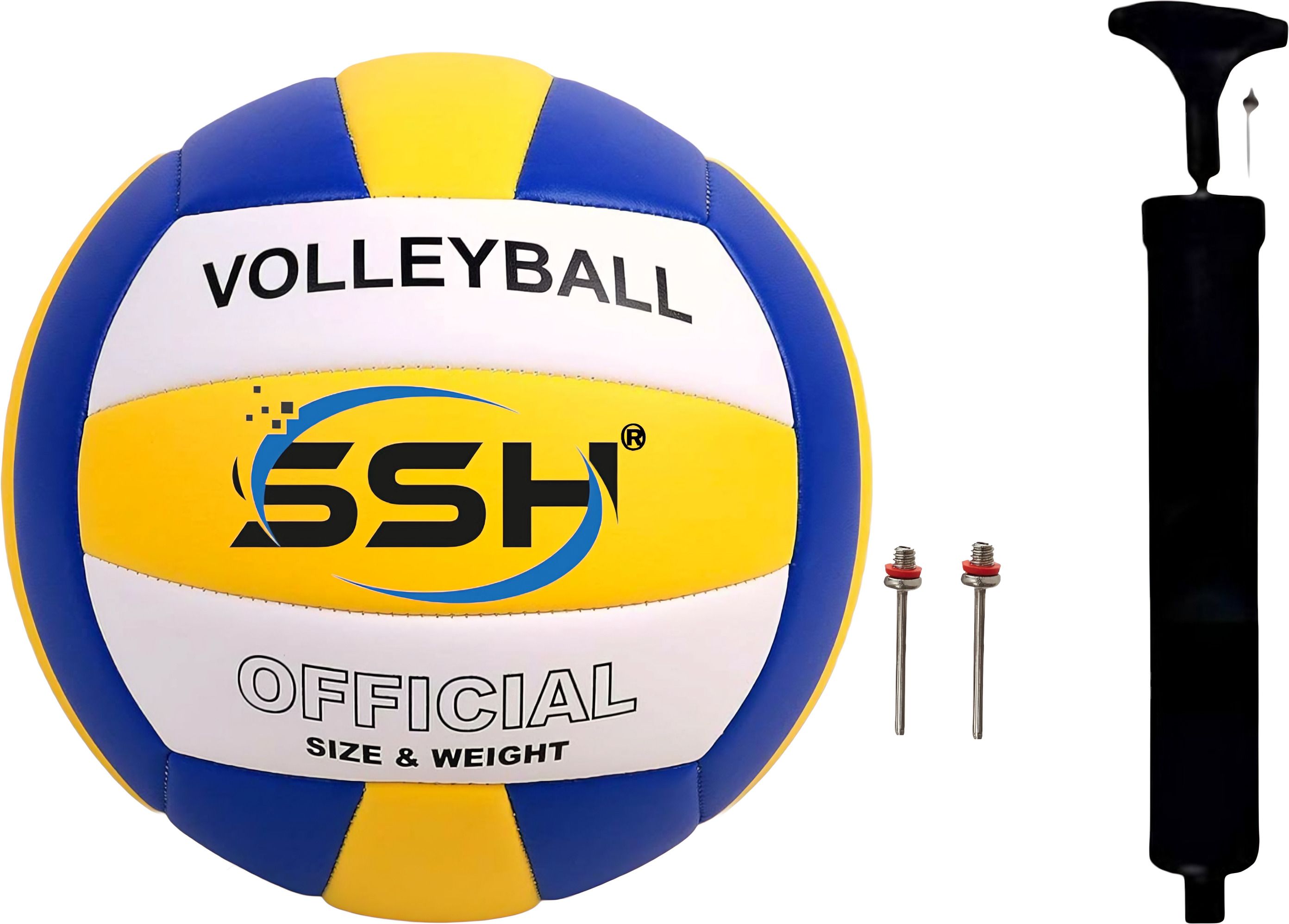Soft hand stiched ssh 18 pannel volleyball with volleyball pump Volleyball - Size: 4