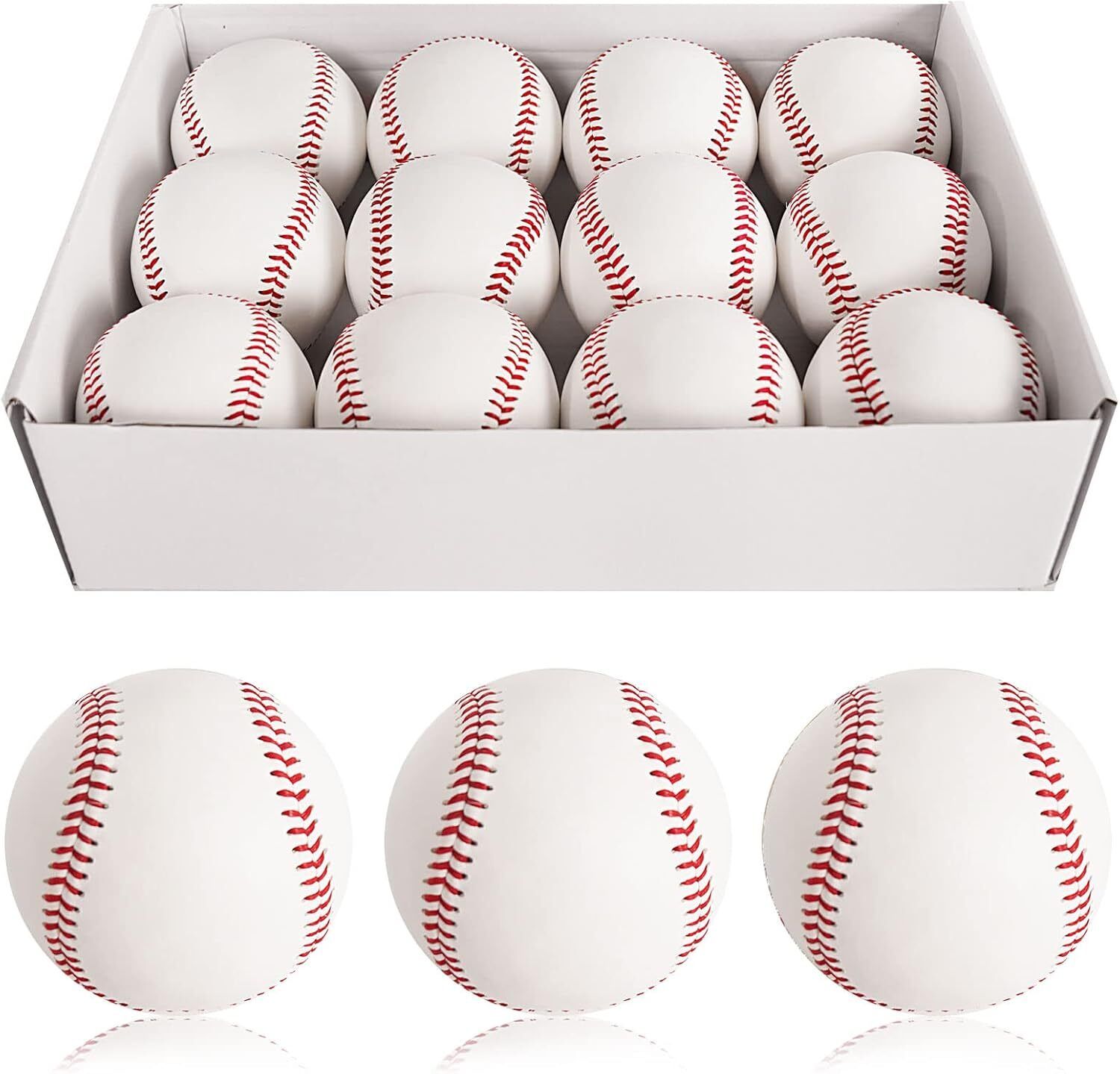 12 Ball Pack Practice Training Baseballs for Kids/Youth 9 Inch Baseballs Baseball-image-34
