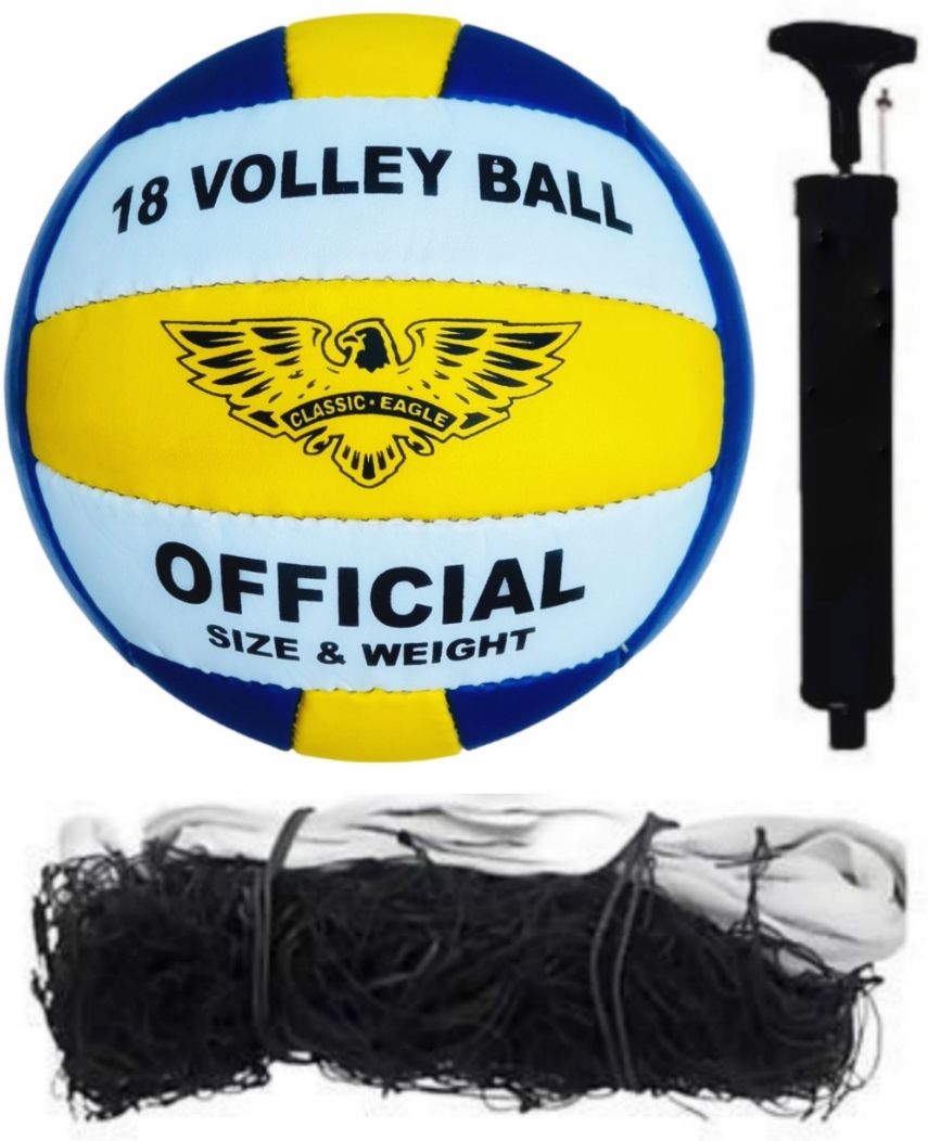 Classic Eagle PVC Volleyball Size-4 with Air pump & Net Official size and weight Volleyball - Size: 4-image-3