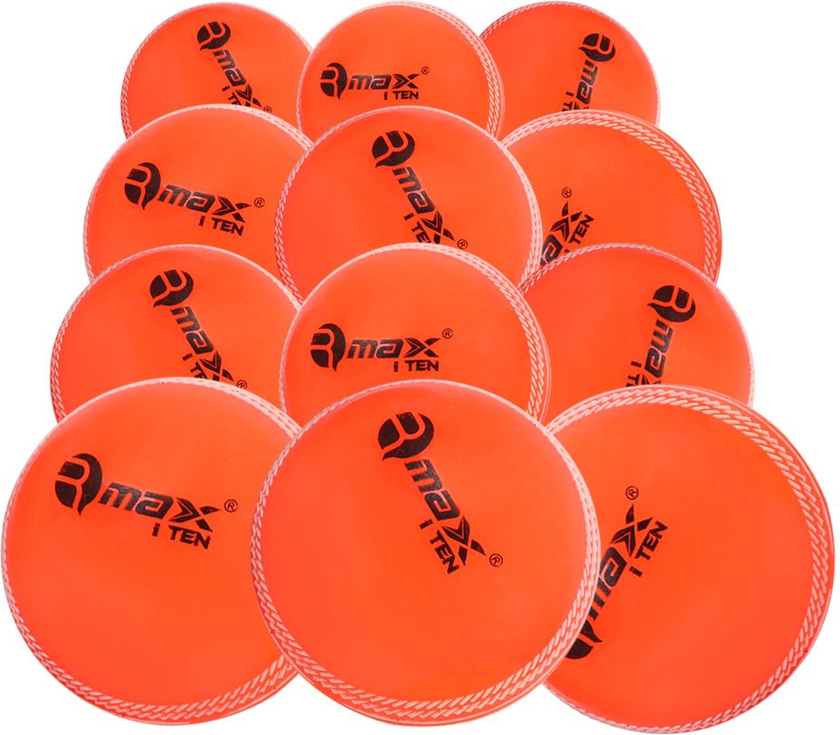 rmax I-10 PVC Cricket Ball for Practice, Training, Soft Ball) (ORANGE, PACK of 12) Cricket Synthetic Ball-picture-25