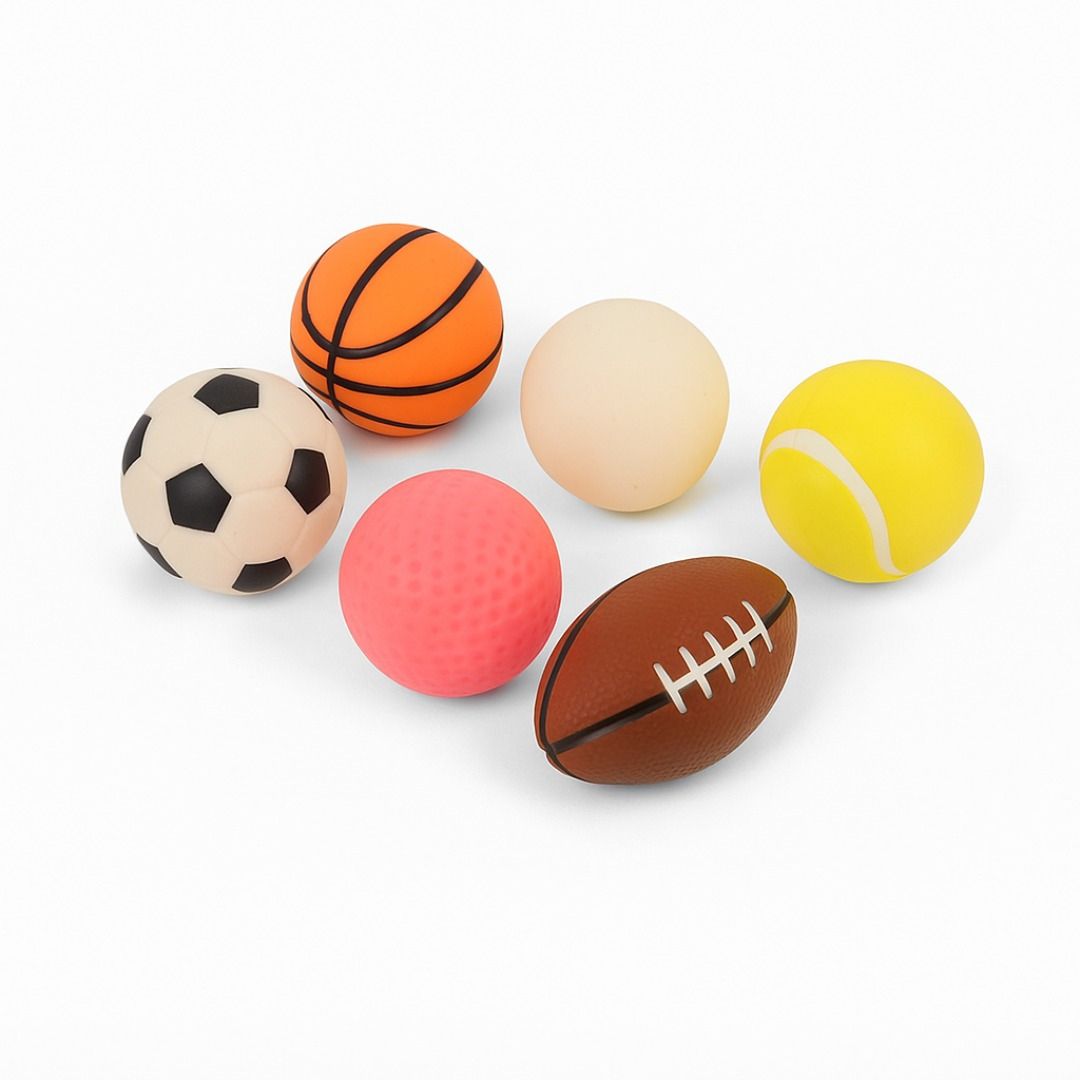 shinilifestyle Chu Chu Sound Ball Toy Set | 6 Pcs Soft Squeeze Toys for Kids Squash Ball-picture-35