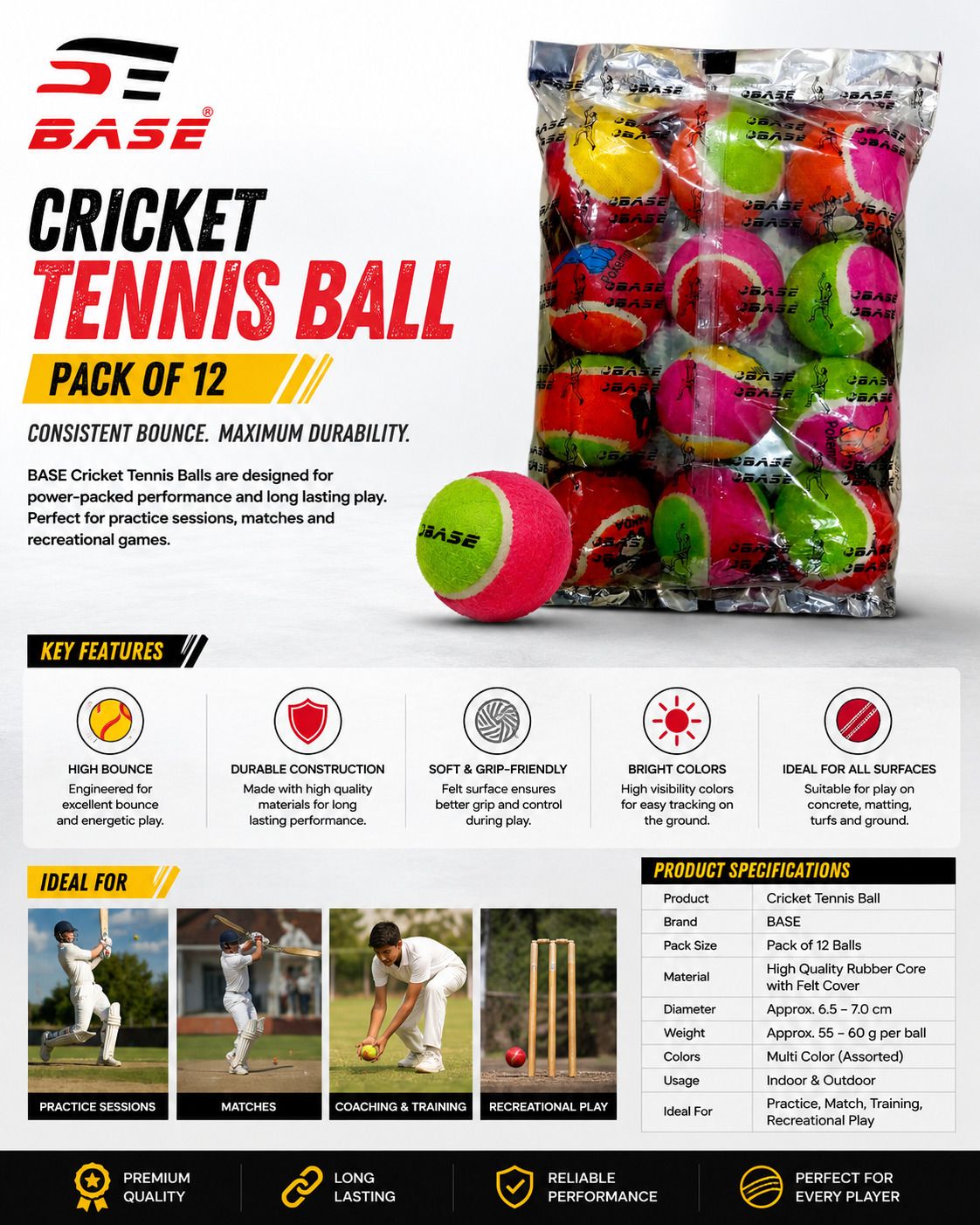 base Reliable Cricket Tennis Ball-picture-0