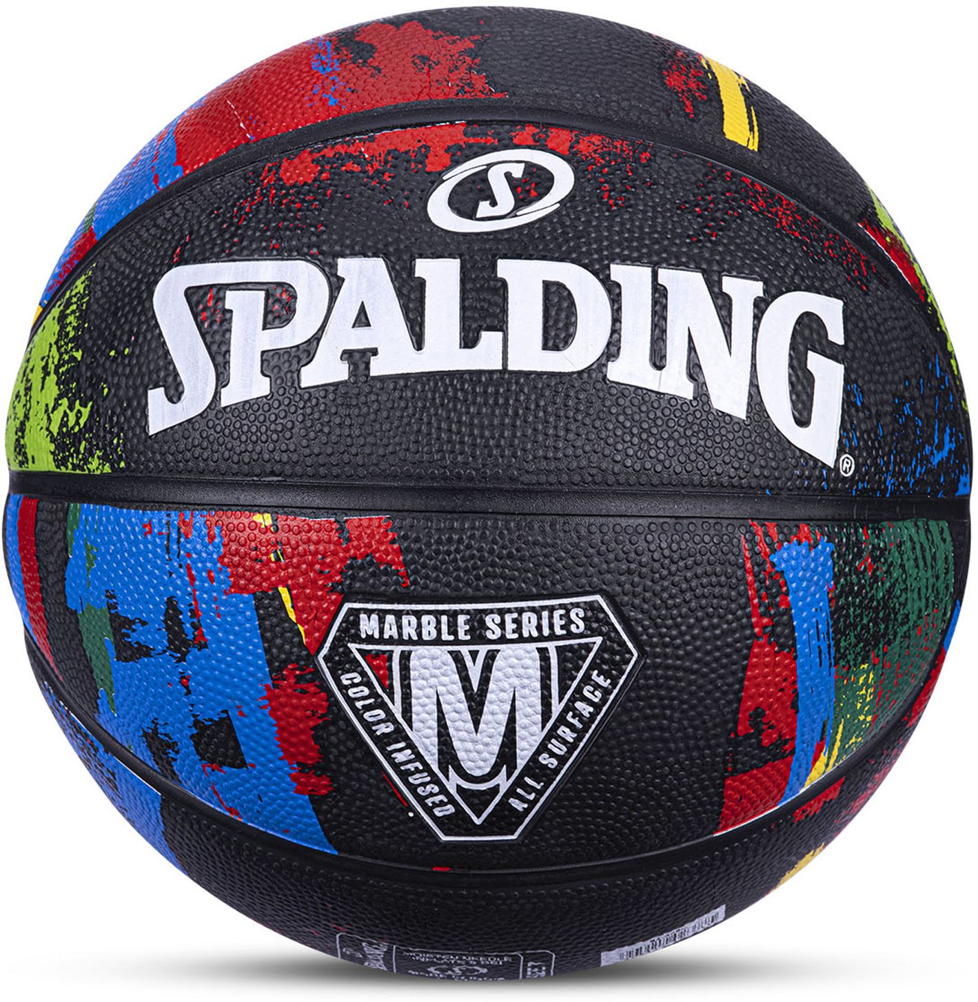 spalding Marble Professional Match Ball Rubber Moulded Basketball for Men Women Youths Basketball - Size: 7-picture-25