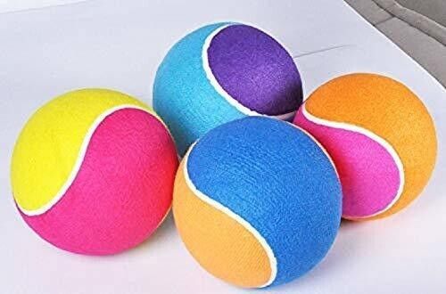 Multicolor Cotton Ball Pack Of 6 Tennis Ball-image-0