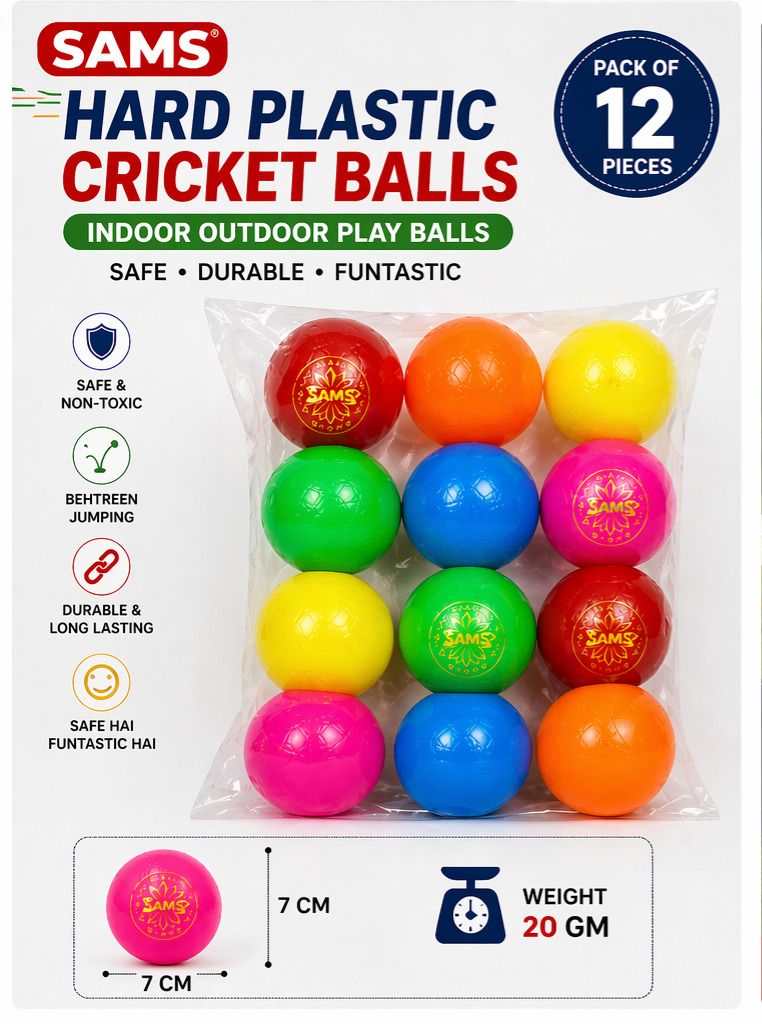 Plastic Cricket Ball Kids Hard Plastic Cricket Balls Lightweight size 7 cm Pool Ball-image-49