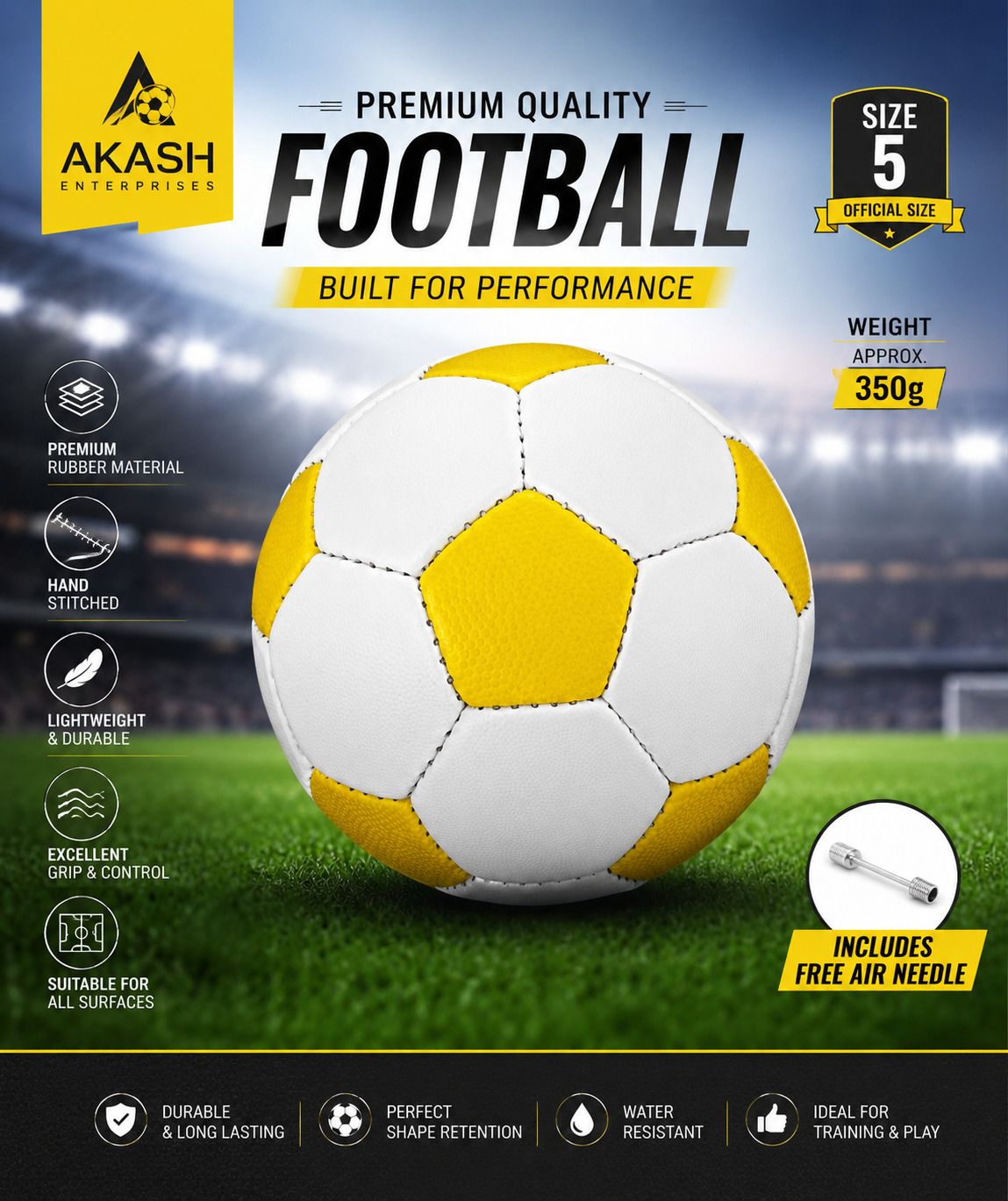 5_YELLOW_&_WHITE Football - Size: 5-image-38