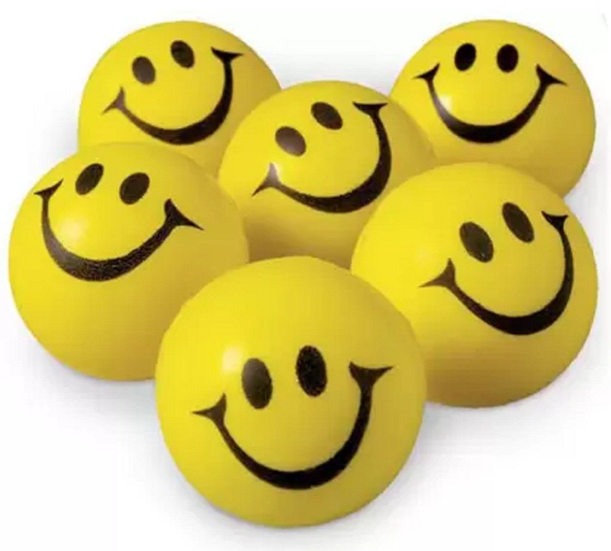 Soft Smiley Balls Cute Funny Yellow Emoji Happy Smiley Face Sponge Balls. Throw Ball - Size: 5