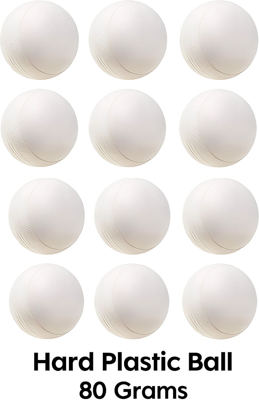 12 White Cricket Training Ball, 80 Gram Plastic Ball Cricket Training Ball-image-3