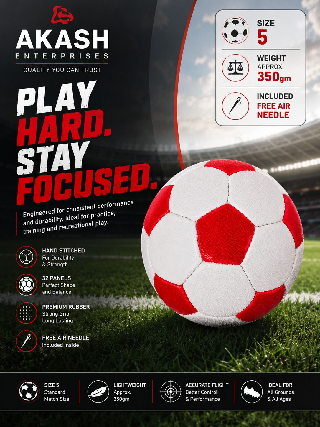 5_RED_&_WHITE_56 Football - Size: 5-image-0