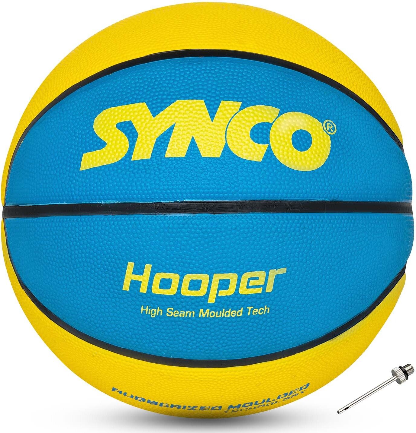 synco Hooper series | Junior Basketball | Moulded | 8 Panel | Blue Yellow Basketball - Size: 5-picture-39