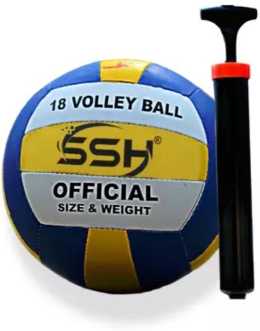 SSH OFFICIAL 18 PANNEL SOFT SYNTHETIC VOLLEYBALL WITH PUMP Volleyball - Size: 4-image-14