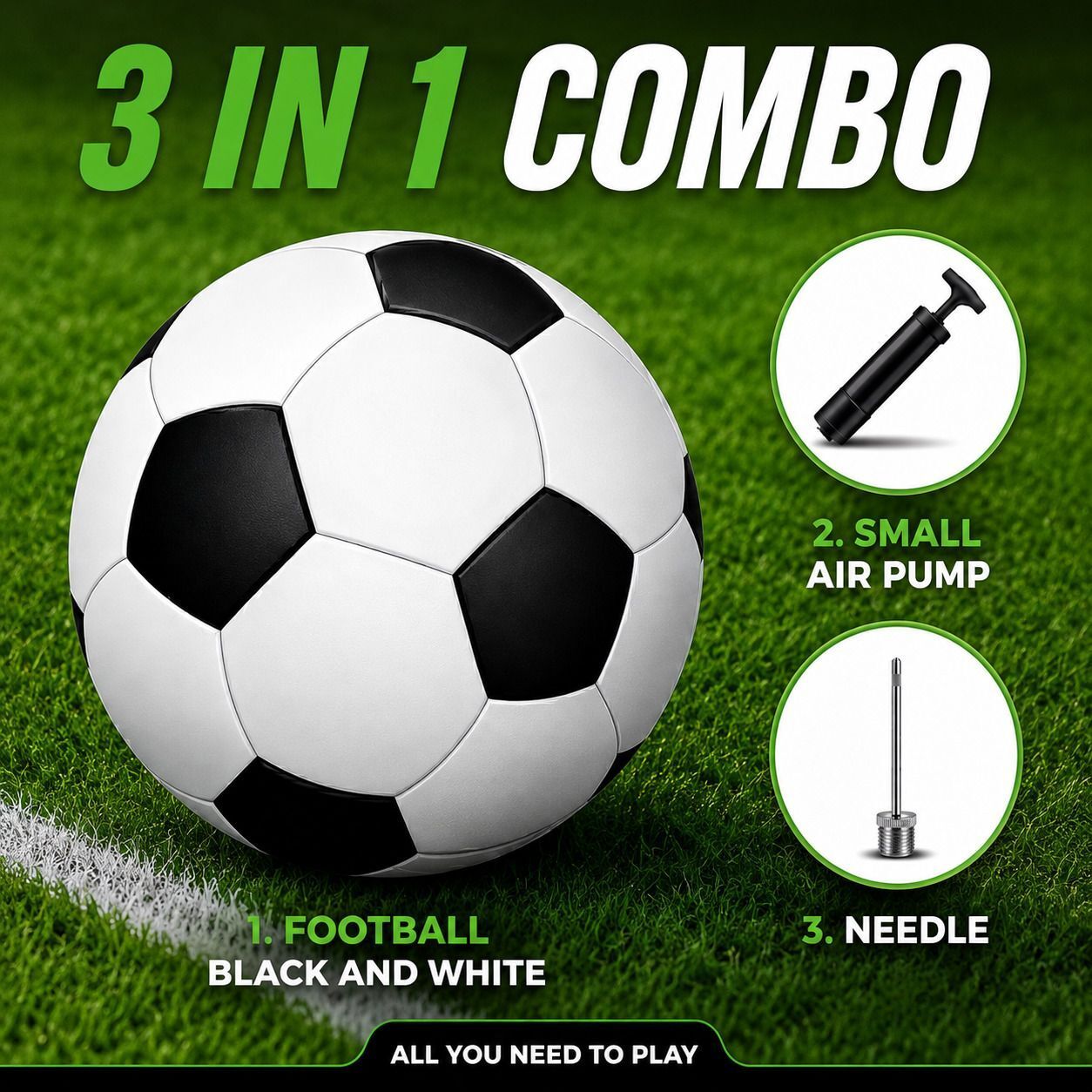 GoalMaster Training Football Combo (Ball + Pump + Needle) Football - Size: 5-image-37