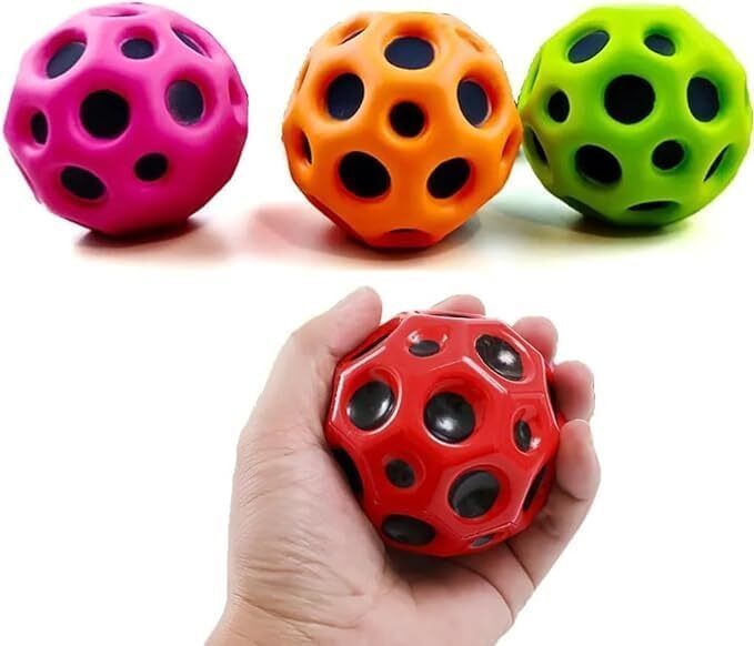 Rubber Moon Ball Bouncy Coral Kickball Anti-Stress Ball | Space Ball Netball - Size: 1