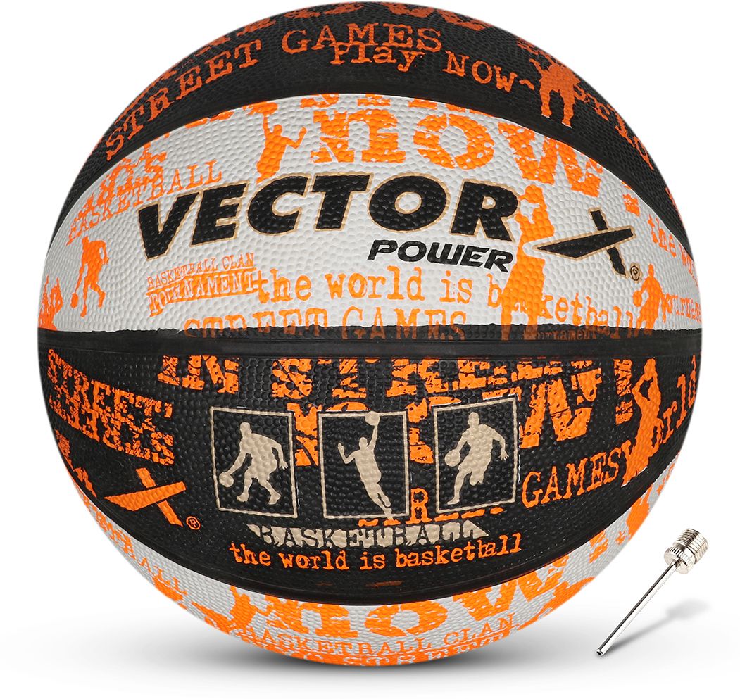 vector x POWER-BLACK-WHITE-ORANGE-5 Basketball - Size: 5-picture-25