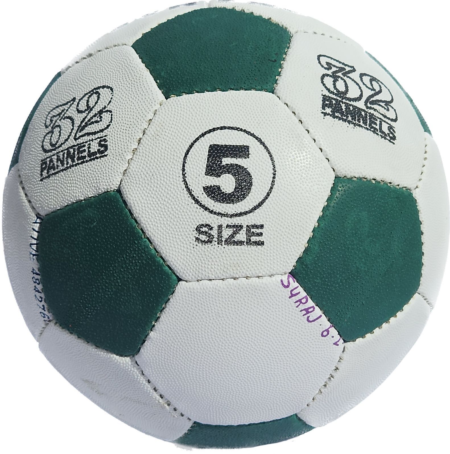 GREEN AND WHITE Throw Ball - Size: 5