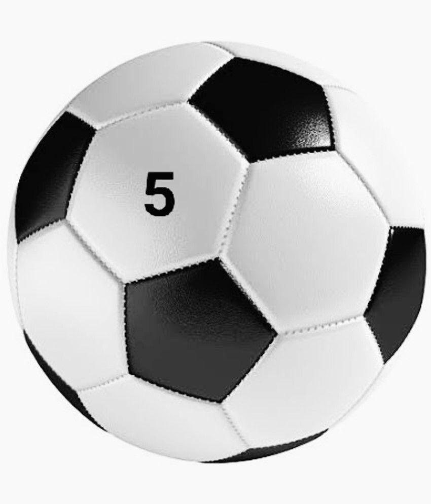 hackerx Black and white Football Size-5 with Needle (pack of 1) Football - Size: 5-picture-5