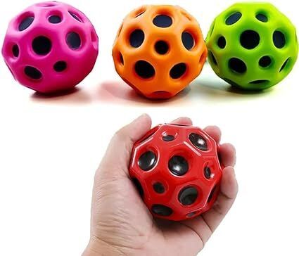 producthub Super Bouncy Anti Stress Ball for Children Moon Crater Texture (Multicolor) Squash Ball-picture-22