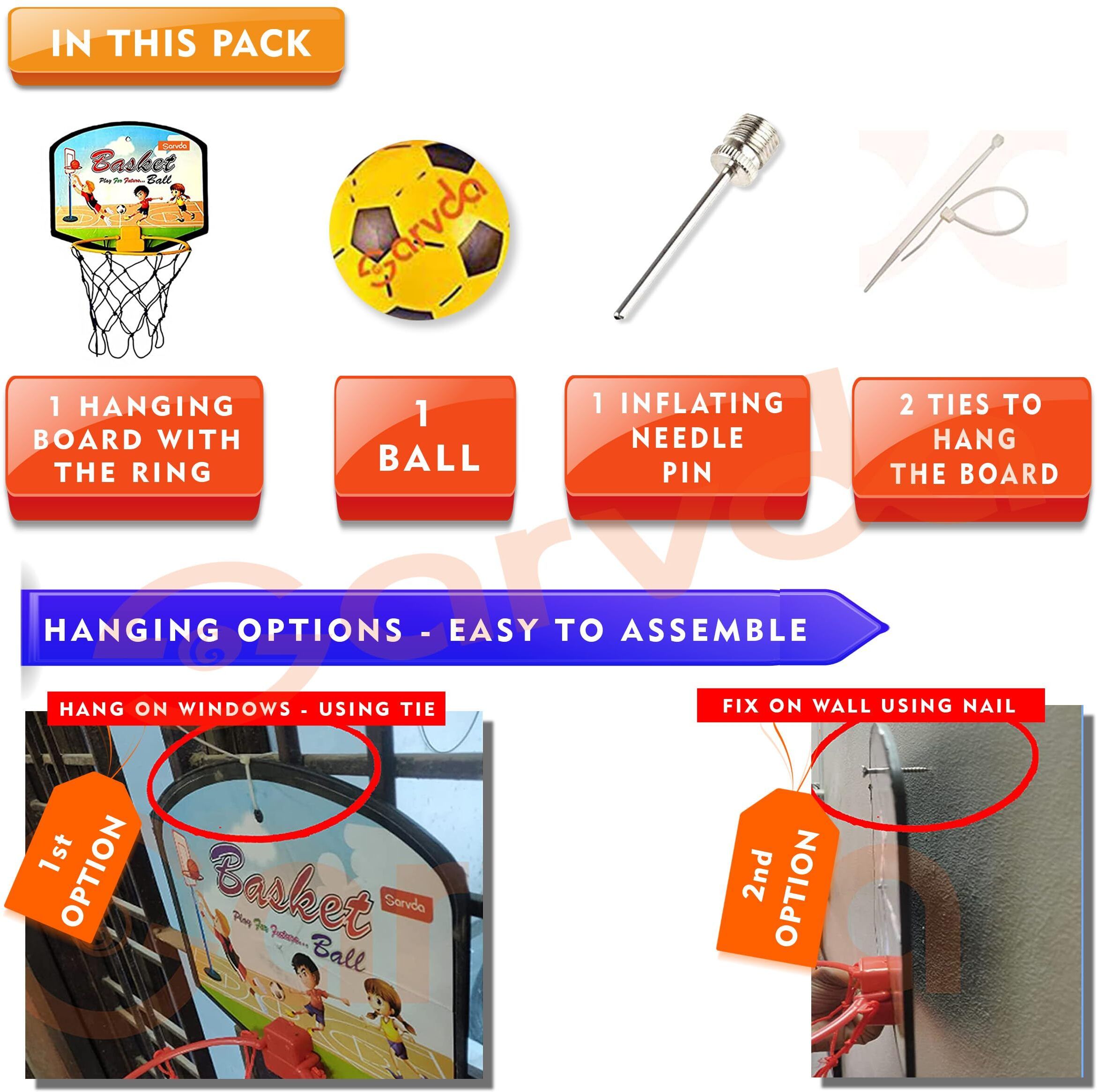 Basket Balls for Kids, Indoor and Outdoor Game Basketball Net Ring Return Gift Basketball - Size: 1-image-35