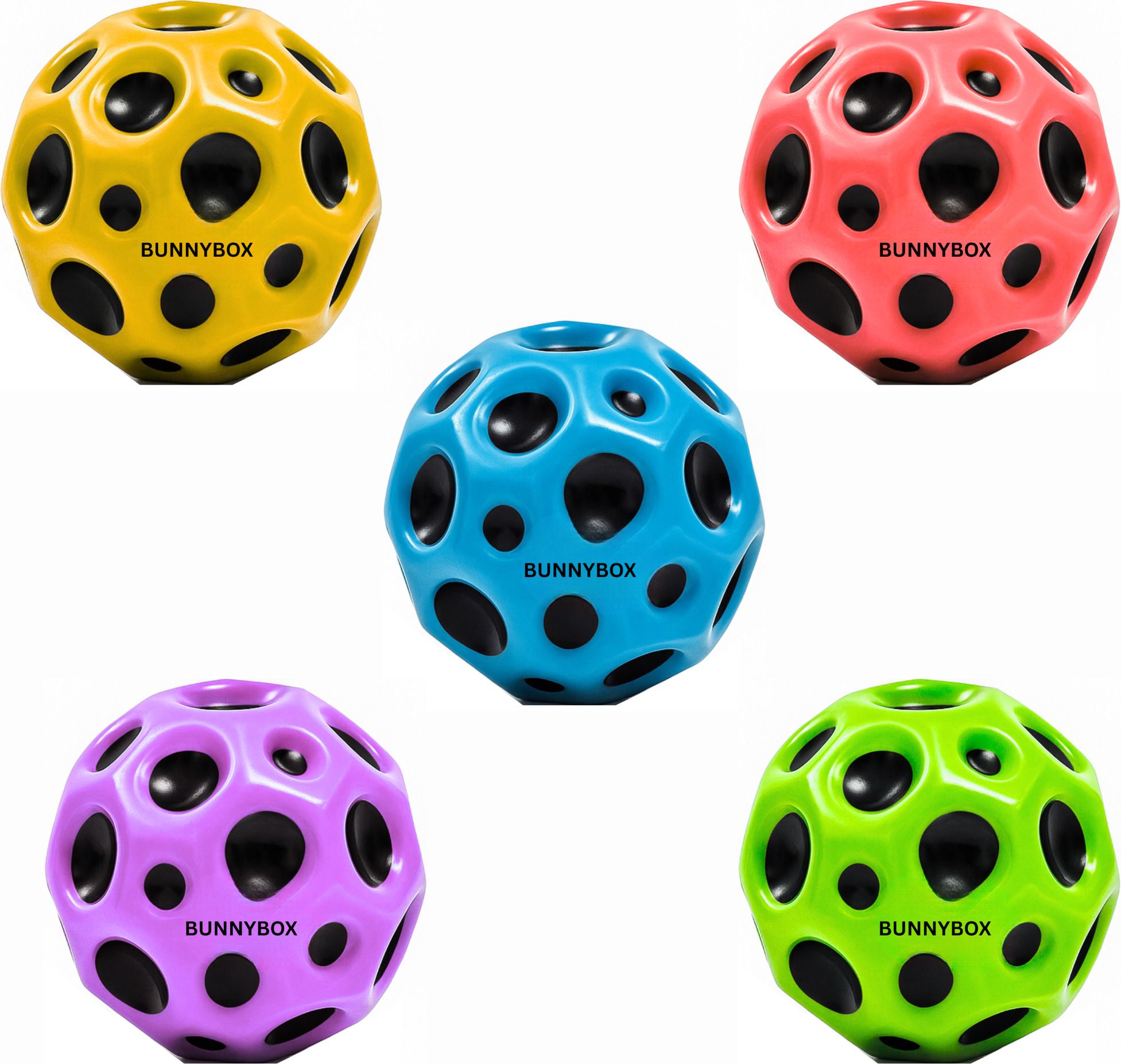 bunnybox Moon Ball Set of 5 High Bounce Crazy Ball Toys for Kids Multicolor Handball-picture-11