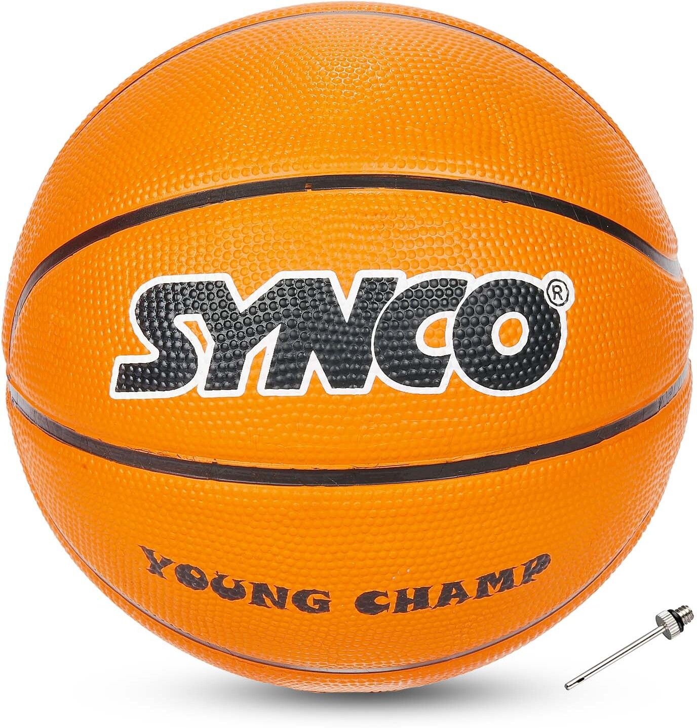 synco Young Champ Series | For Kids age 4-8 years | Soft Rubberised | Orange Basketball - Size: 3-picture-39