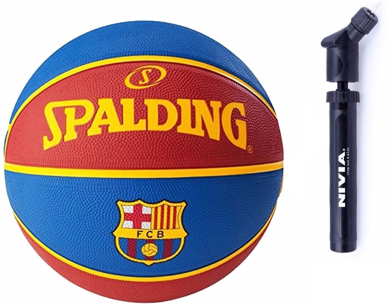 spalding Basketball Euro Barcelona Combo Basketball, Size 7 + Niva Double Pump) Basketball - Size: 7-picture-38