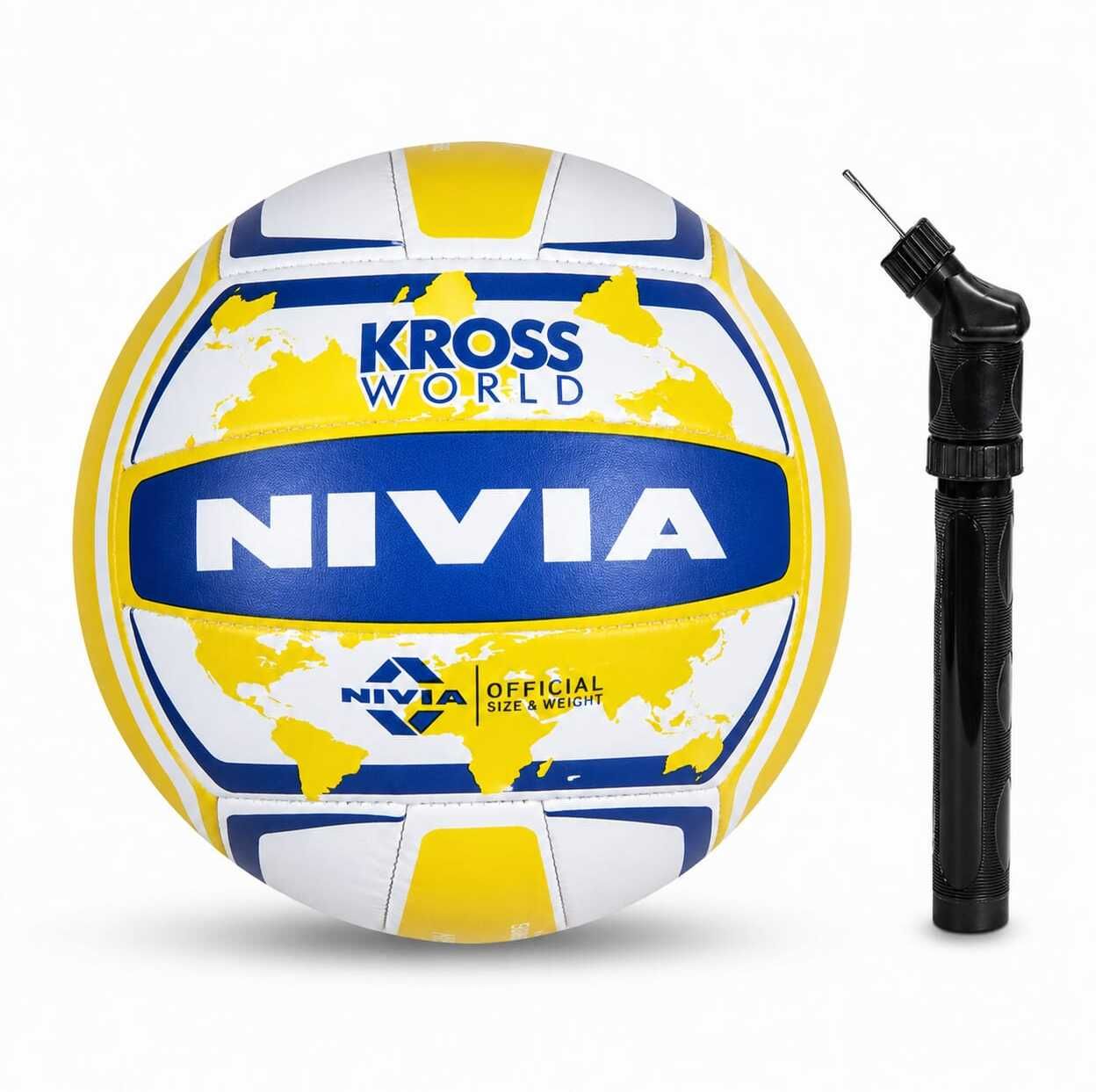 Kross Volleyball with Double Action Pump Volleyball - Size: 4-image-5