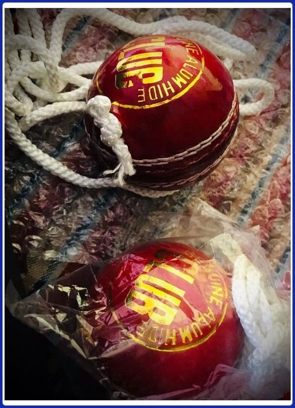 Tough Leather Hanging Cricket Ball For Shot Practice ( 1 Ball) Red y23 Cricket Training Ball-image-46