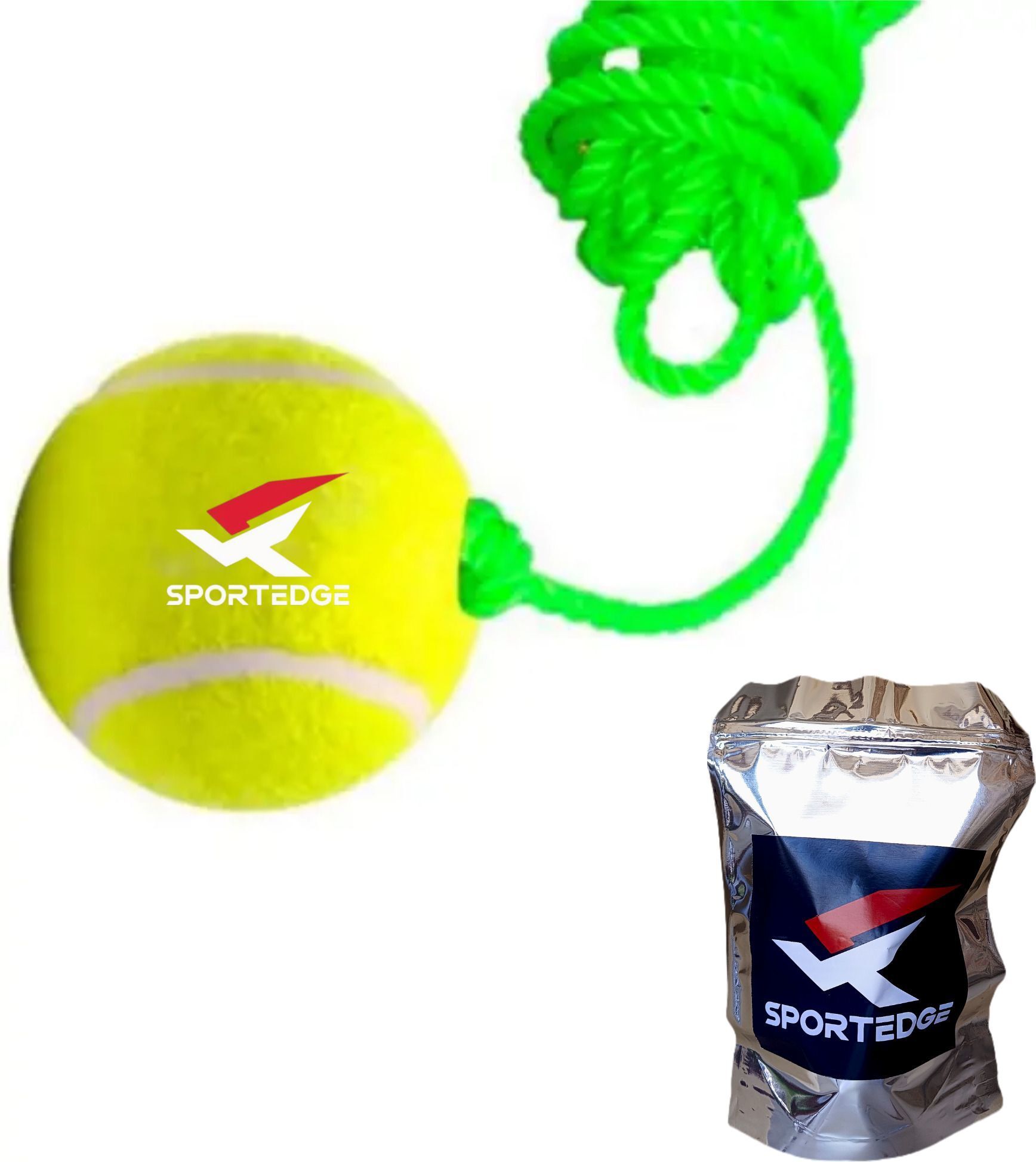 Rubber Hanging Cricket Practice Ball 3.5 Meter Rope for Solo Training Tennis Ball