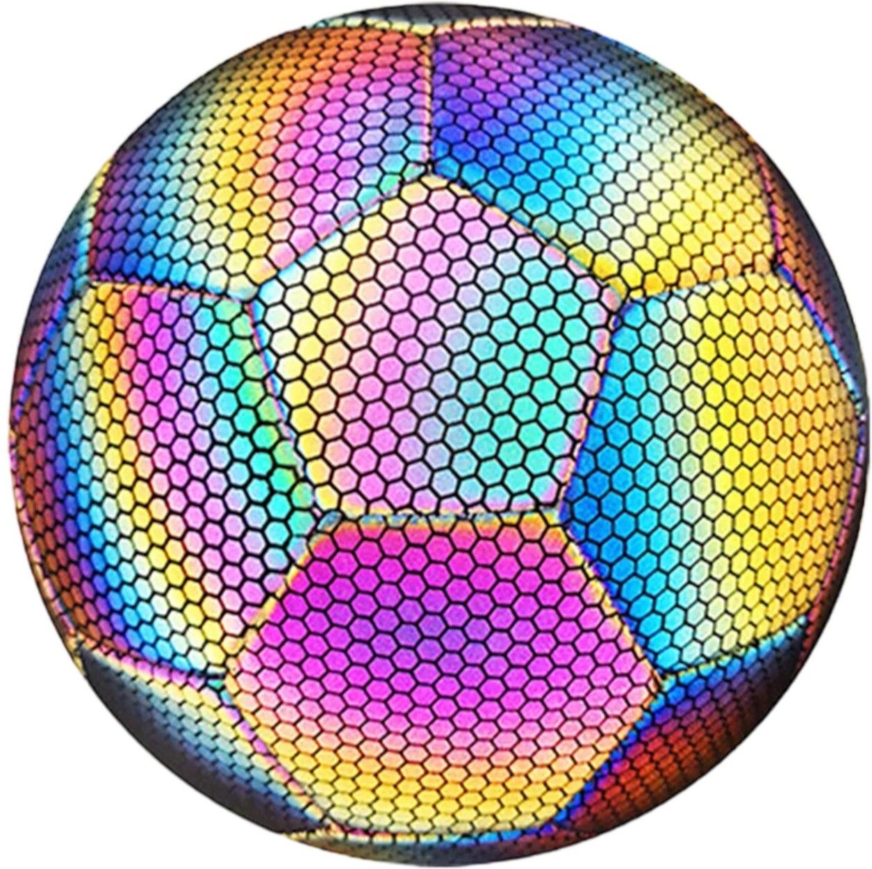 tlismi Holographic Reflective Football for kids &Adults Glow in Dark by Light Reflect Football - Size: 5-picture-24