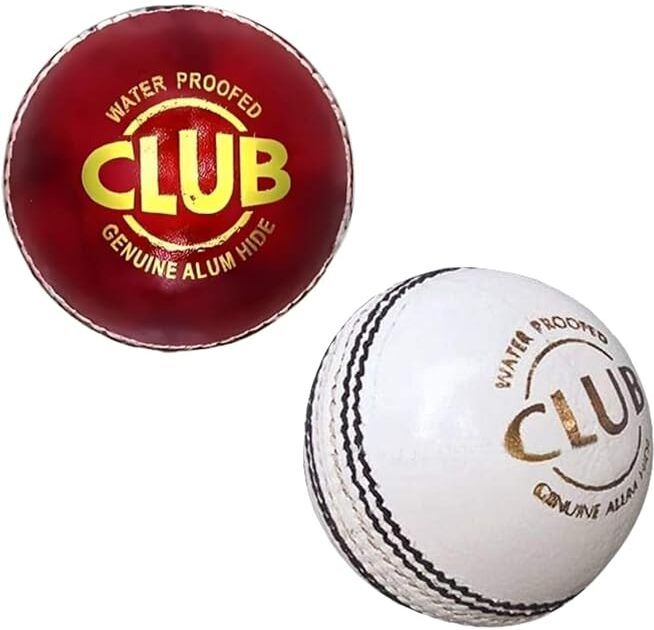 prisamx RED & WHITE CRICKET BALL CLUB LEATHER BALL Cricket Leather Ball-picture-28