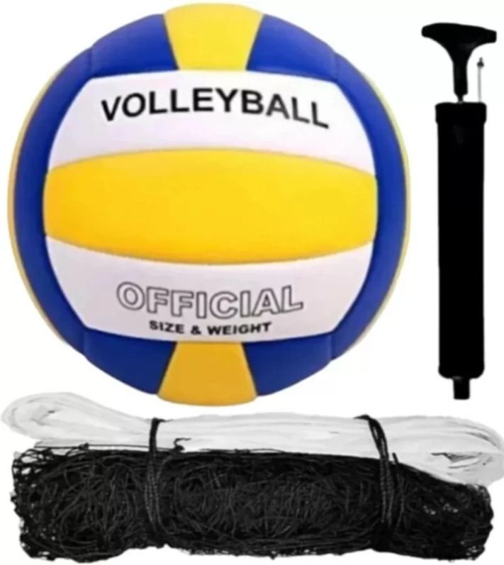Synthetic soft volleyboll bolls With Nylons Net And With Air pump Volleyball - Size: 4-image-7