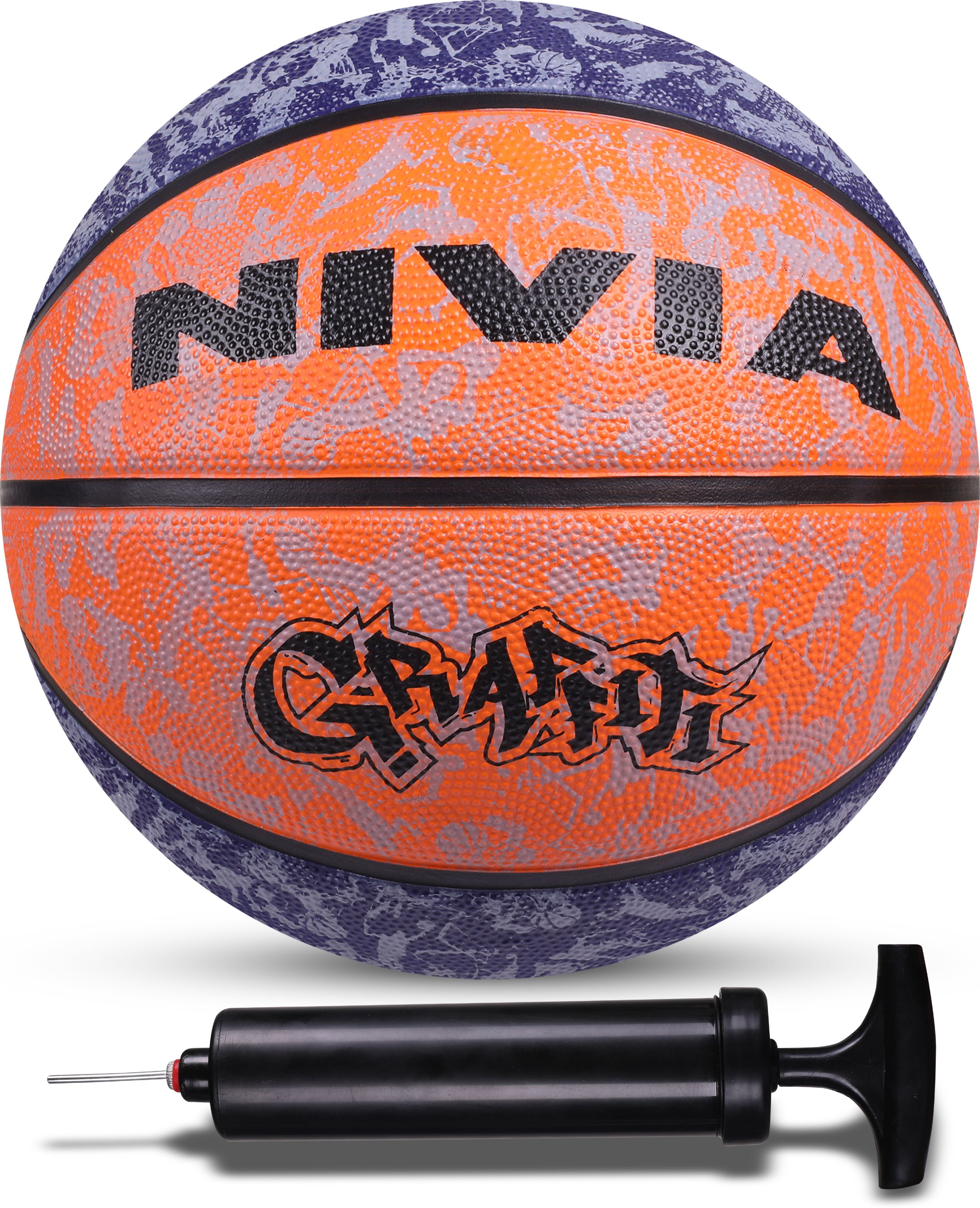 nivia Graffiti Basketball With Ball Pump Basketball - Size: 7-picture-40