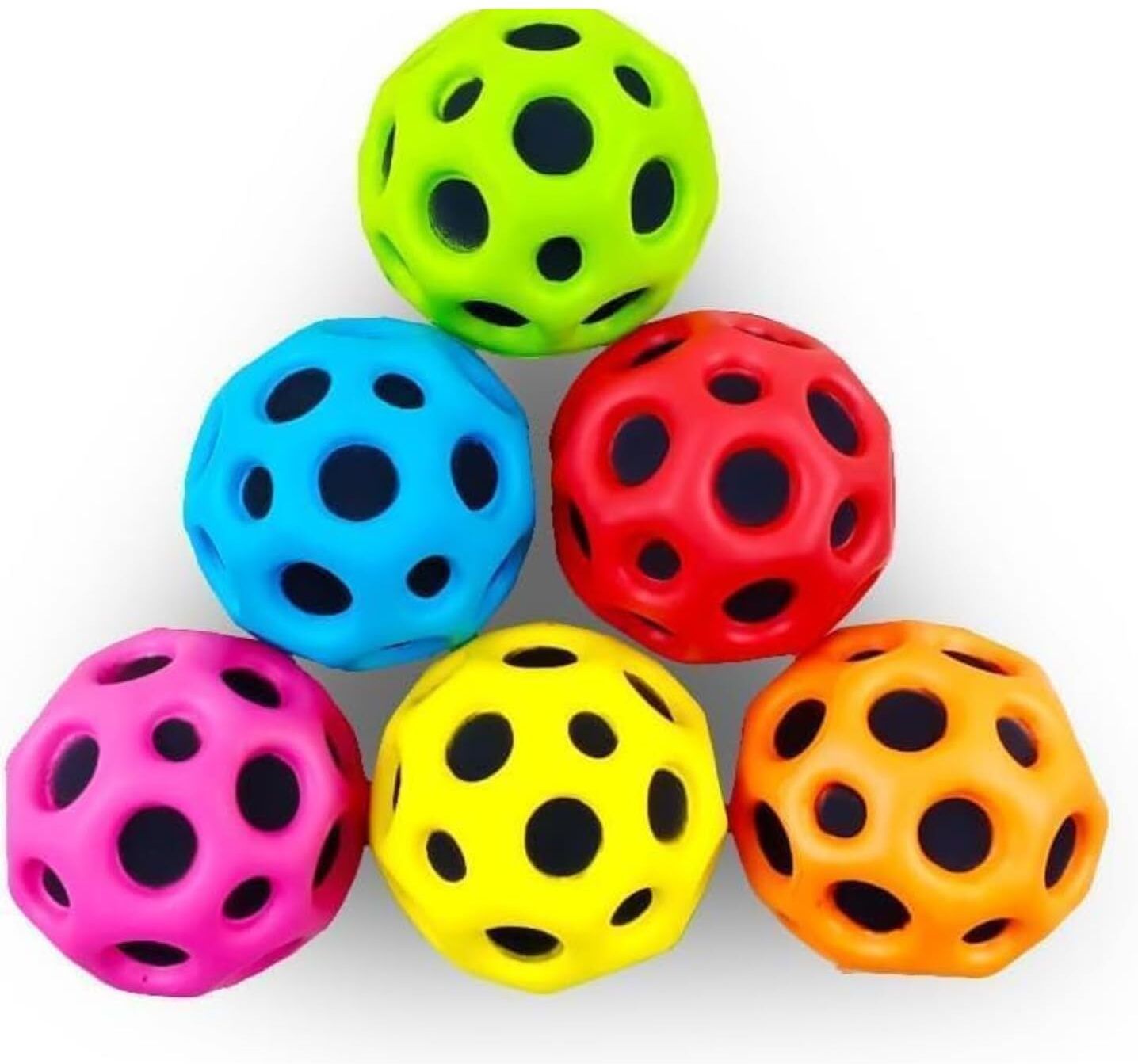 Moon Ball Set of 6 High Bounce Crazy Ball Toys for Kids Multicolor Handball-image-10