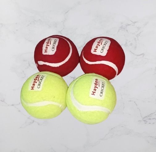 Cricket Teniss Ball Red 2PC Or Green 2 PC Color (Pack of 4) Hayden Tennis Ball-image-34