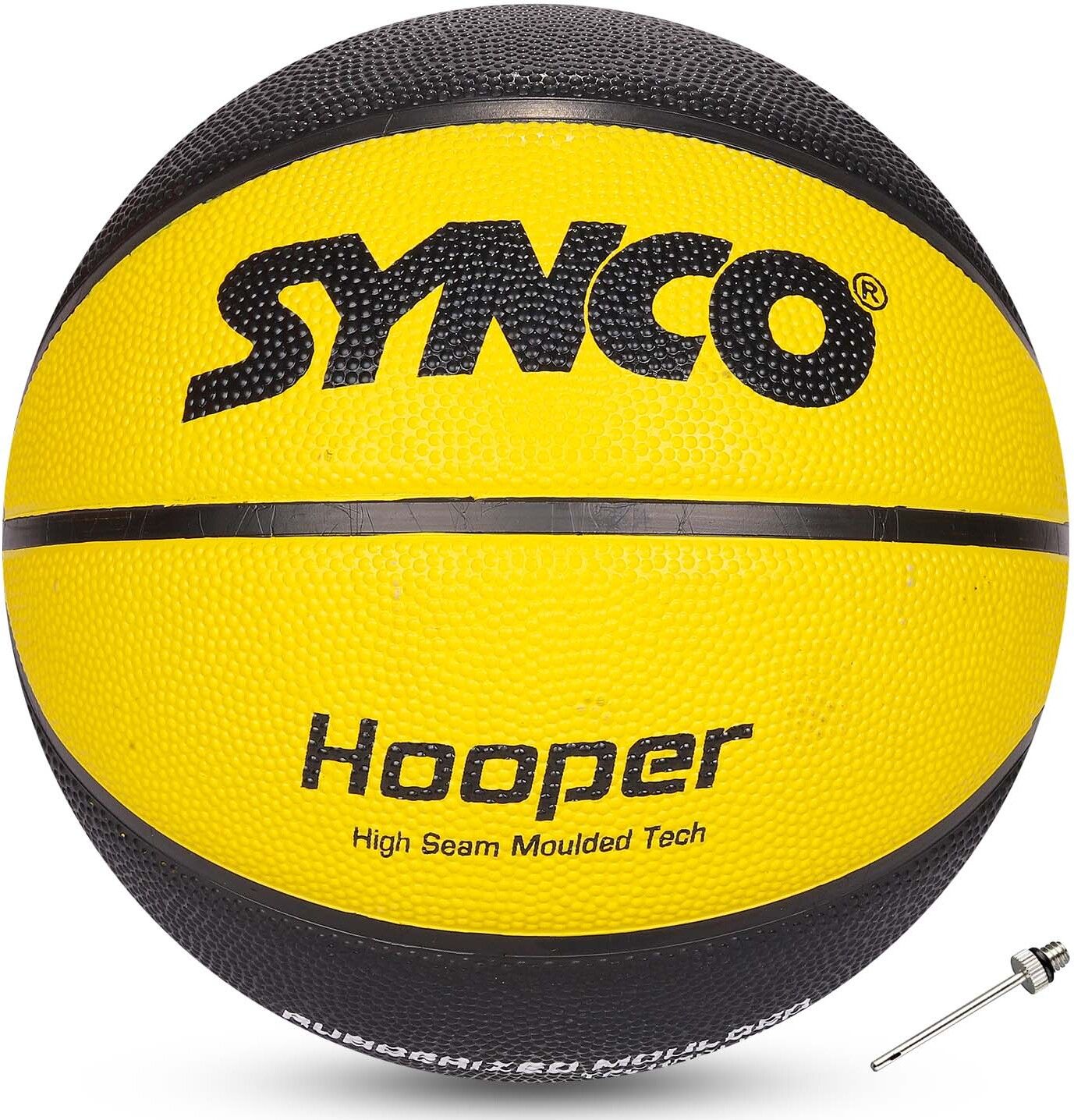 synco Hooper series | Junior Basketball | Moulded | 8 Panel | Yellow Black Basketball - Size: 5-picture-16