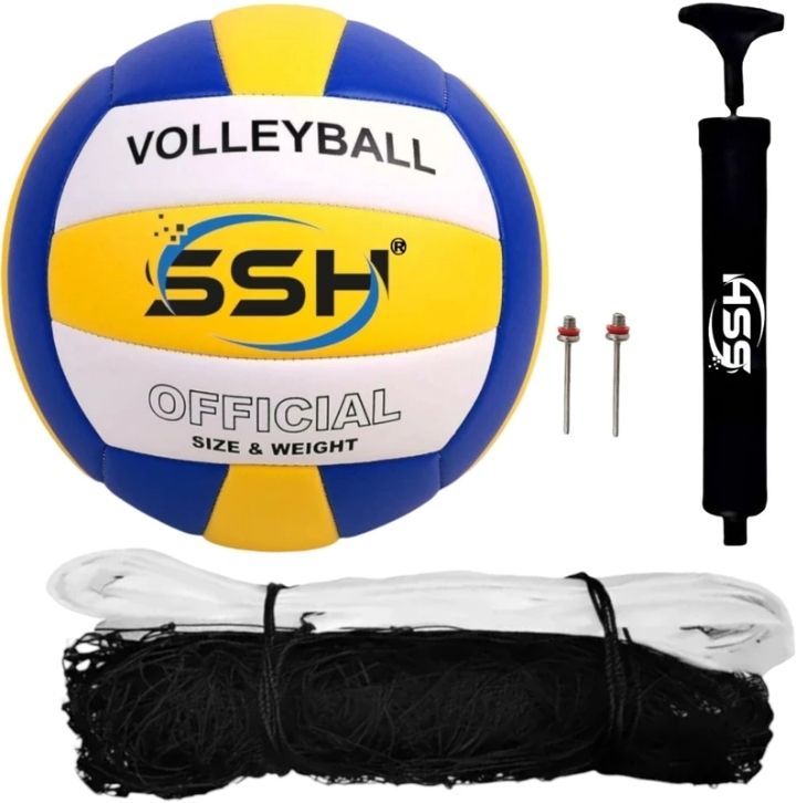 Synthetic soft volleyboll bolls With Nylons net And With Air pump best quality Volleyball - Size: 4-image-6