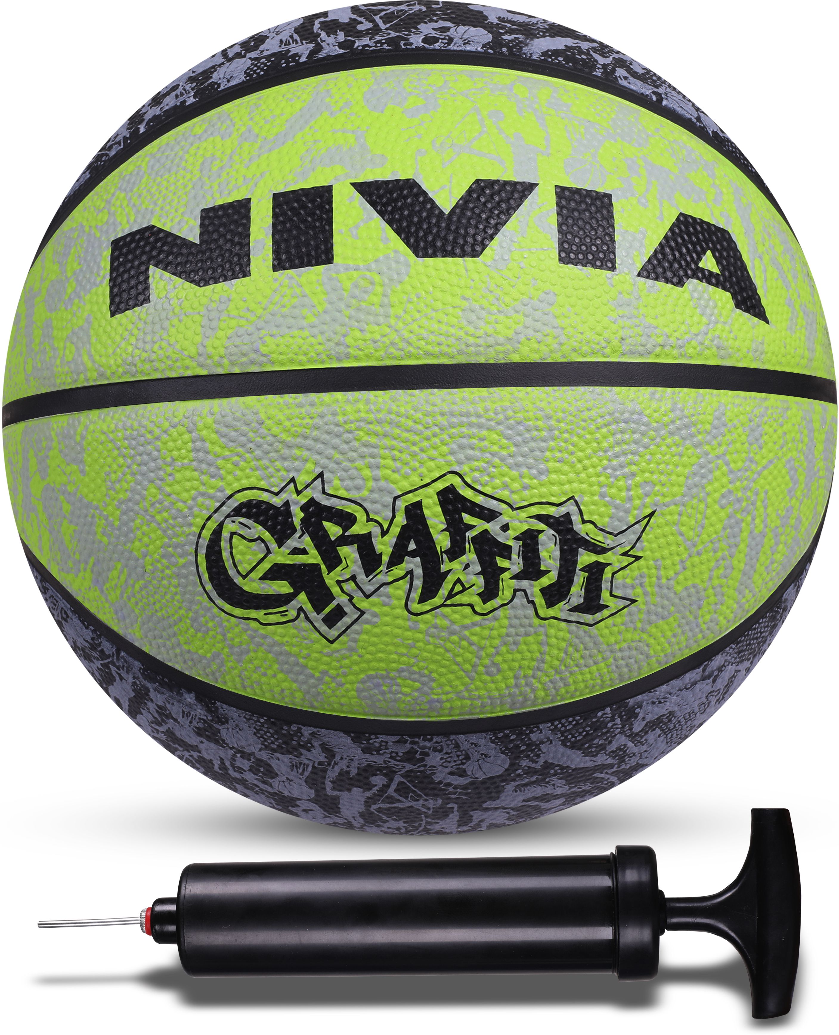 nivia Graffiti Basketball With Ball Pump Basketball - Size: 7-picture-23