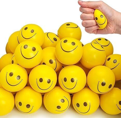 Stress Relief Balls Yellow Smiley Face Foam Handball-image-6