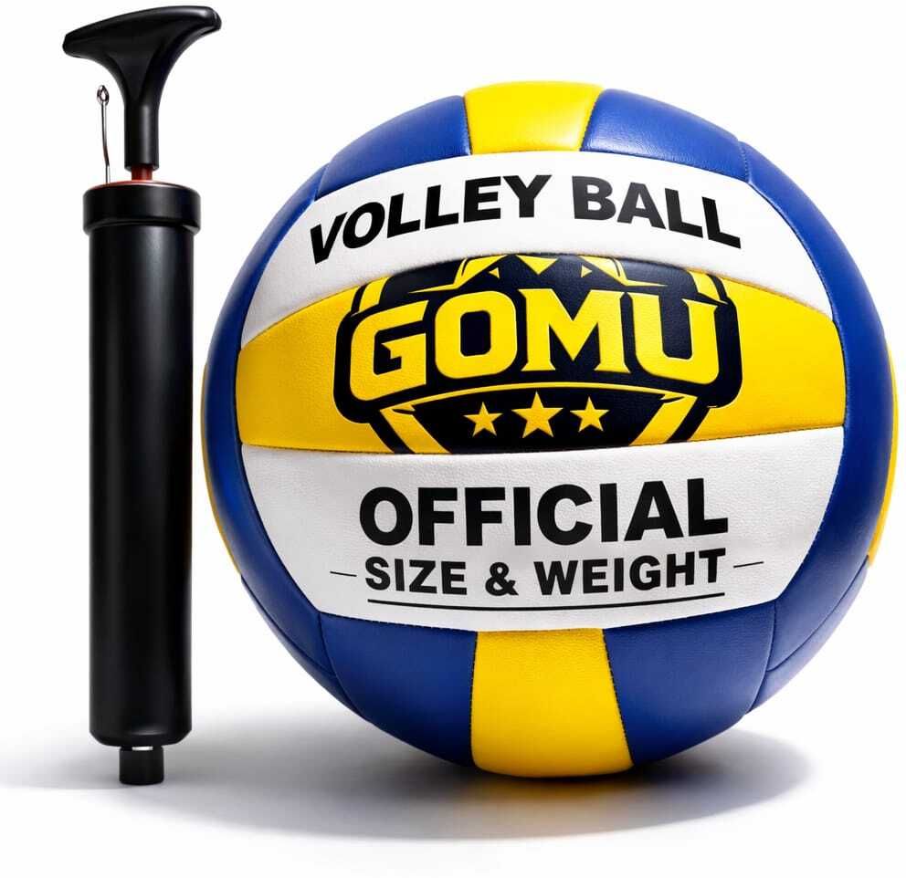 "PVC GOMU Volleyball With Pump .Standard ,Size and weight ( Pack of 2 ) Volleyball - Size: 5-image-41