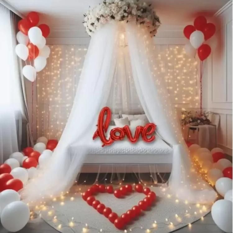 Solid Love valentine day theme decorations items kit combo l love you balloons net Balloon-image-9