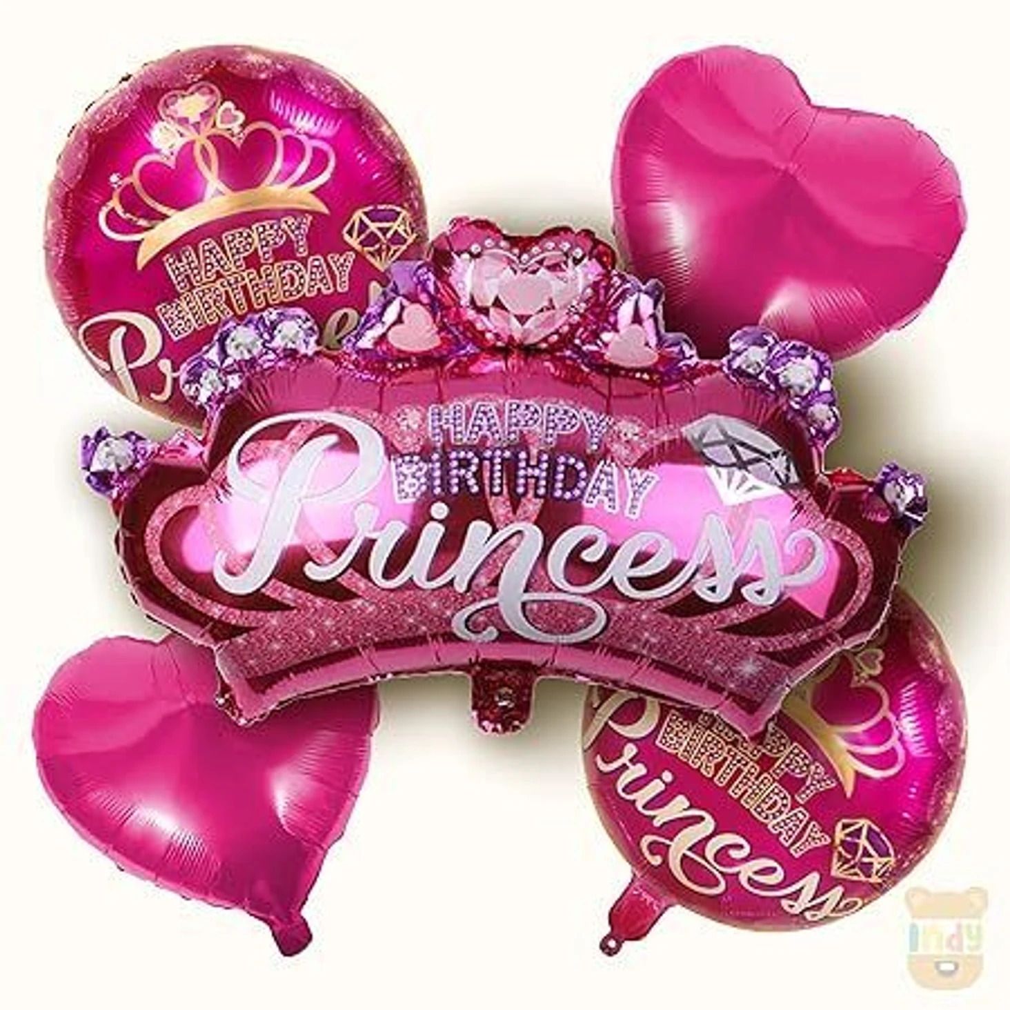 broloons Solid Printed Happy Birthday Princess Foil Balloons Balloon-picture-11