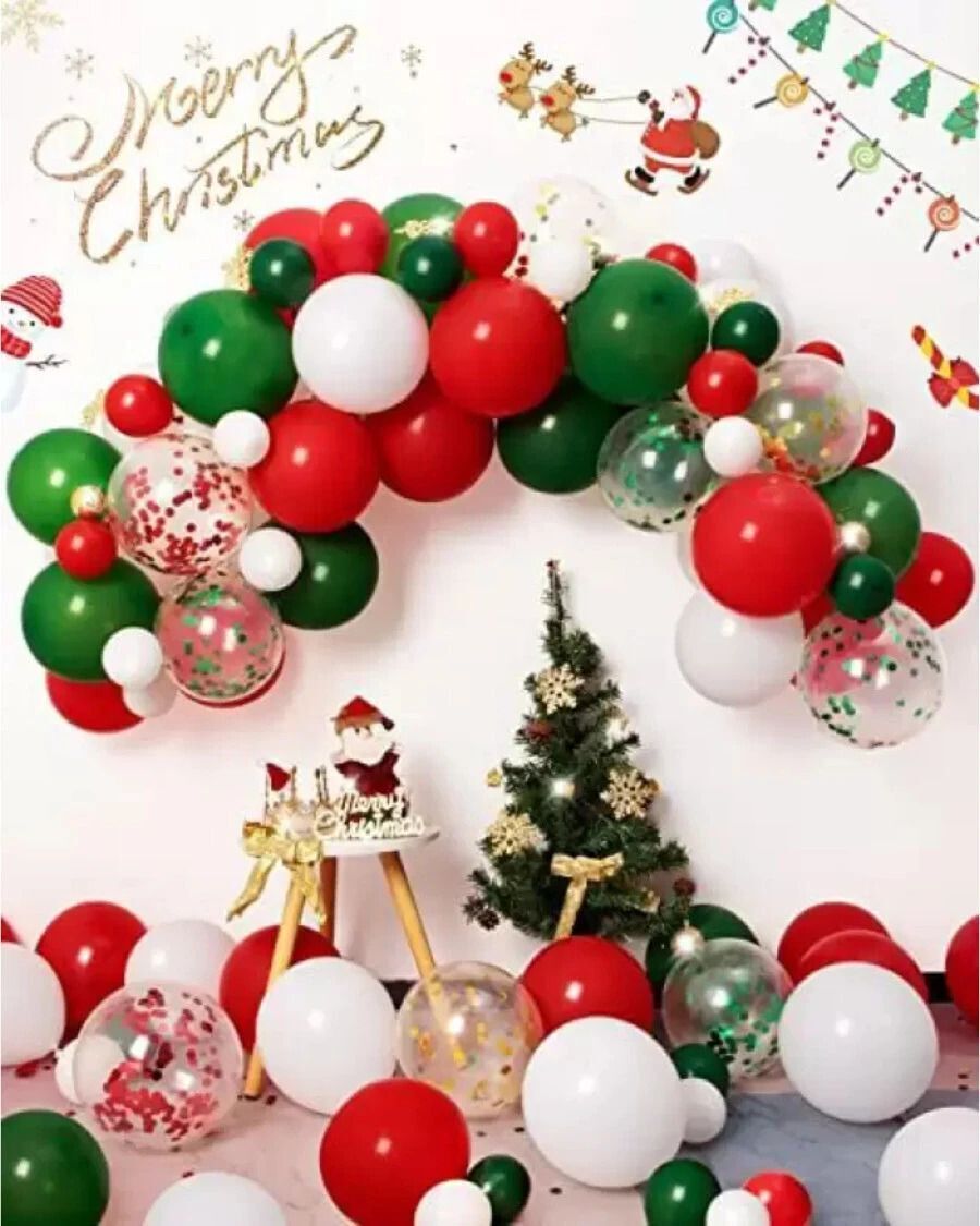 Solid New Year / Christmas Balloons -100 (Gold, Red, Green) Metallic Balloons -xmas Balloon-image-25