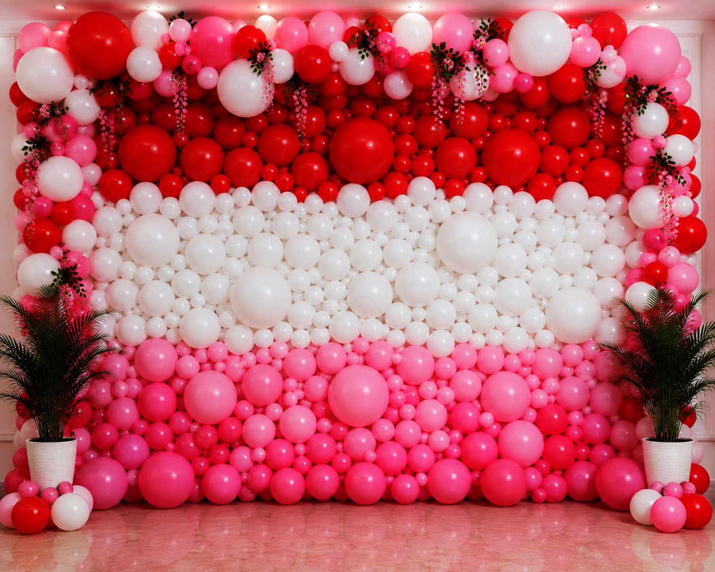 soi Printed 100 PCS Red White Pink Balloons for Birthday Party Wall Decoration Set Balloon-picture-13