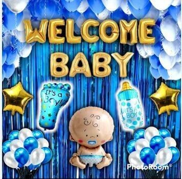Solid Stylish Baby Arrival Welcome Party Home Decoration Kit 48 Pcs Balloon-image-26