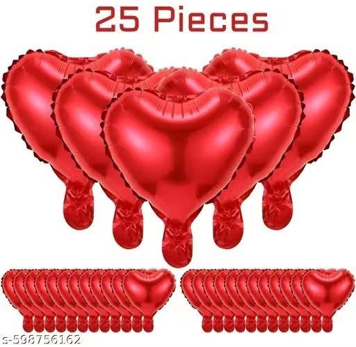 Solid Red Heart Shaped Balloons/25 pcs Heart shape Red Heart Shaped Balloons Balloon-image-30