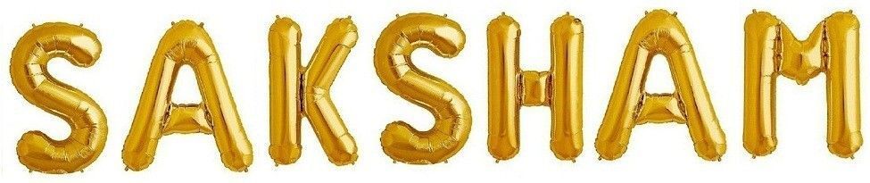 Solid NEW "SAKSHAM" Letter Foil Balloon For Birthday/Celebration Letter Balloon-image-2