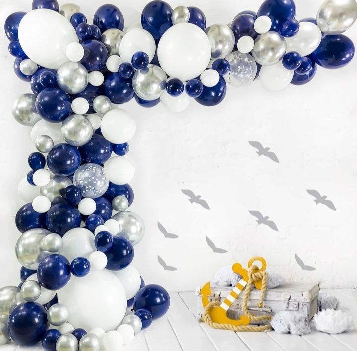 Solid Hd/Metallic 50 Balloons Blue,White,Silver For Kids/Adult/Party/Birthday Decor Balloon-image-29